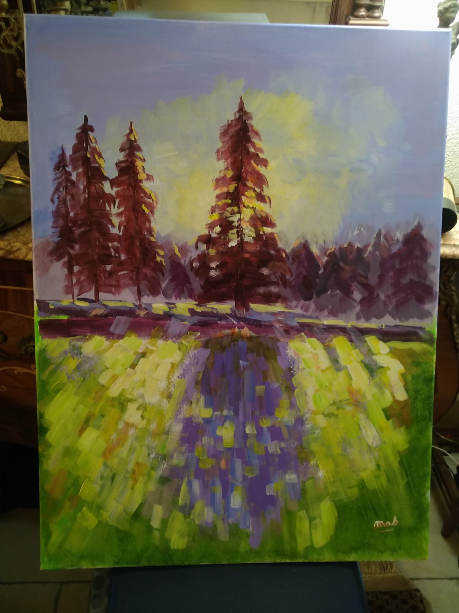 Arbres stylisés type conifères par Mas